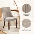 thumbnail image 5 of MIKIBAMA Modern Upholstered Accent Chair, Beige Velvet, Set of 2 for Dining Room, 5 of 6