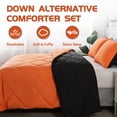 thumbnail image 2 of Juego de ropa de cama para cama individual Decroom ligero acolchado naranja y negro, 2 of 6