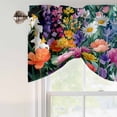 thumbnail image 4 of Tie Up Valance Curtain for Kitchen,Spring Watercolor Flowers Daisy Rod Pocket Short Curtains Adjustable Tie-Up Shade Valances,Farm Pink Purple Floral Window Treatment for Bathroom Living Room Bedroom, 4 of 9
