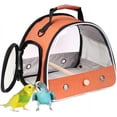 thumbnail image 4 of Halinfer Small Bird Carrier, Clear Bird Travel Carrier for Parakeet, Parrot, Cockatiel and Other Small Birds Guinea Pig Bearded Dragon (Orange), 4 of 5