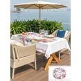thumbnail image 4 of Outdoor Tablecloth with Umbrella Hole and Zipper, Happy Eatser Rectangle Table Cloth 54x80 Inch Waterproof Tablecloth, Spring Flowers Colorful Eggs Pastoral Butterfly Picnic Table Cover for Patio, 4 of 7