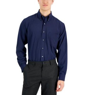 Marquis Men's Slim Fit Dress Shirt - Light Blue, 18.5 Neck 34-35 Sleeve, Wrinkle Resistant
