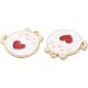 thumbnail image 2 of 10 colgantes de aleación de esmalte para perro, diseño de gato dorado con perro, adorno colgante blanco., 2 of 2