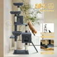 thumbnail image 3 of PAWZ Road 64" Cat Tree Large Cat Tower Condo Multi-Level Cat Scratching Post Tower for All Indoor Cats, Dark Gray, 3 of 11