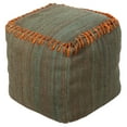 thumbnail image 2 of Surya Su Pouf Area Rug POUF-191 Cumin/Dove Gray Stiched Subtle Stripe 18" x 18" x 18", 2 of 2
