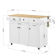 Homy Casa 56 Rolling Garage Storage Cabinet with Drawers, Doors & Wood Top, Mobile Tool Organizer Workbench