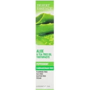 Desert Essence Aloe & Tea Tree Oil Carrageenan Free Toothpaste 6.25 Ounce, Pack of 2