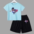 thumbnail image 2 of Conjunto de ropa de verano para niñas y adolescentes, camisetas y pantalones cortos de Anime de lucha para niños y niños, traje de 2 piezas, atuendo informal para niños, chándal, 2 of 5