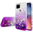thumbnail image 2 of SPY Case for Apple iPhone 13 Pro Case with Tempered Glass Screen Protector Liquid Glitter Cute Case Cover for Girls Women - Clear/Purple, 2 of 5