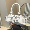 thumbnail image 4 of Women Bag Simple Crossbody Bag Top Handle Handbag PU1eatherShoulder Bag, 4 of 20