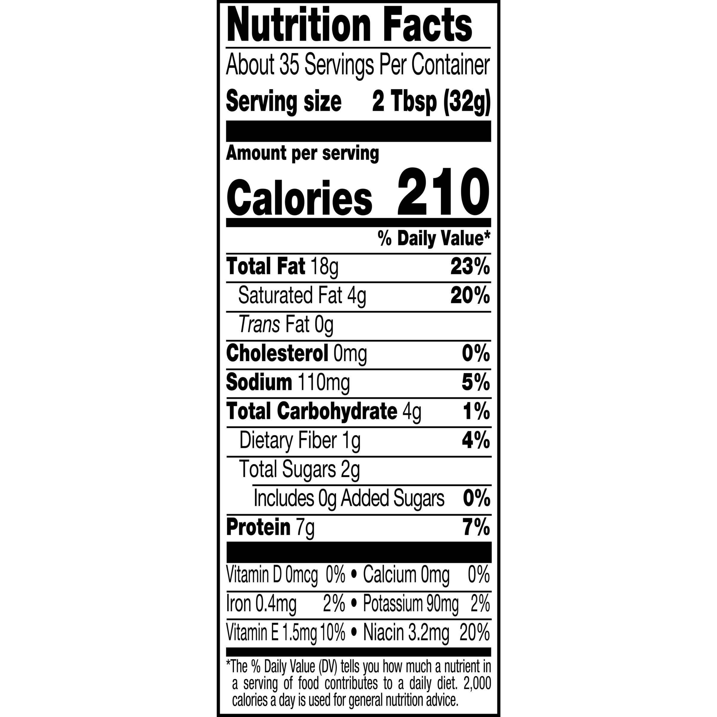 Skippy No Sugar Added Creamy Peanut Butter, Large 40 oz Jar