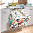 thumbnail image 2 of Yayeee Magnetic Dishwasher Cover for The Front Decoration Home Kitchen Machine Sticker Protector, Beige Abstract, 2 of 6