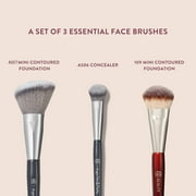 Pozyie BK Beauty Brush Set - A506, A507 & 109 Concealer Brushes, Angled Blush Brush & Mini Foundation Brush - A trio of essential makeup brushes for a flawless look