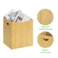 thumbnail image 3 of Small Wastebasket 5 Gallon, Rectangular Bamboo Trash Can with Handles for Bathroom, Kitchen, Living Room, Office – Natural, 3 of 6
