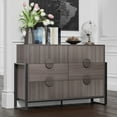 thumbnail image 2 of COZAYH Farmhouse Fluted 6-Drawer Dresser, Modern Wooden Chest of Drawers with Round Handles, Accent Storage Dresser for Living Room, Bedroom, Grey Wash, 2 of 7