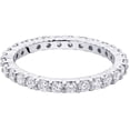 thumbnail image 3 of PEORA Solid 14K White Gold 1 Carat Lab Grown Diamond Eternity Ring for Women, Round Brilliant Cut, E-F Color, Wedding Anniversary 2mm Band, Size 9, 3 of 4