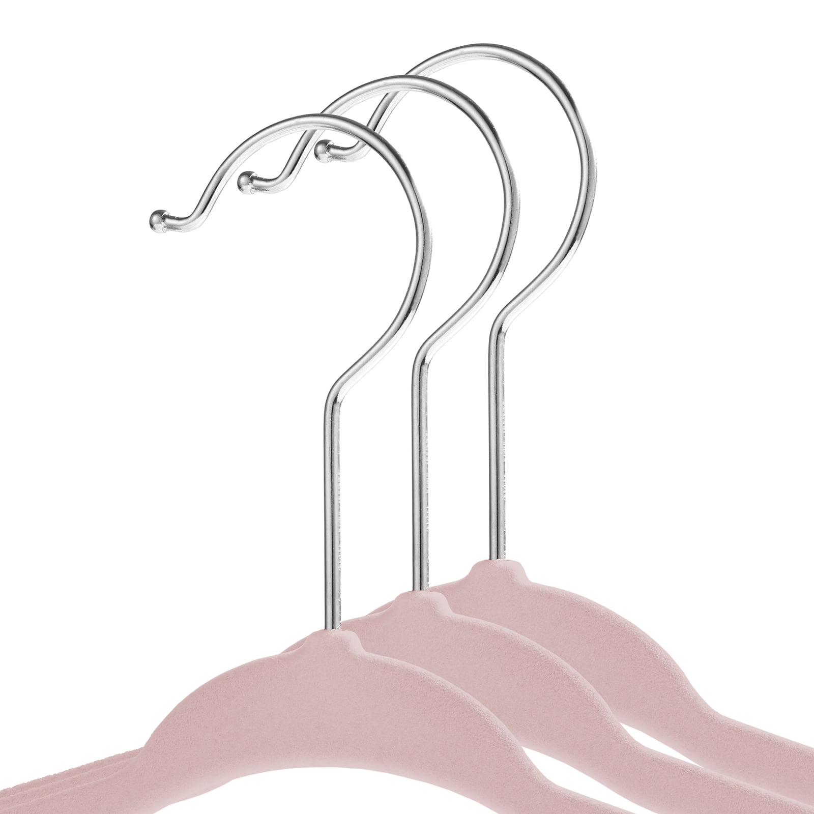 Casafield 50 Velvet Baby Hangers for Infant & Toddler Clothes, 11" - Light Pink
