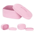thumbnail image 2 of Sea Team Oval Cotton Rope Storage Basket with Lid, Lidded Woven Storage Bin, Nursery Storage Container, Diaper Caddy, Baby Shower Basket, Box, Organizer, 15 x 11 x 6.5 Inches, Pink, 2 of 6