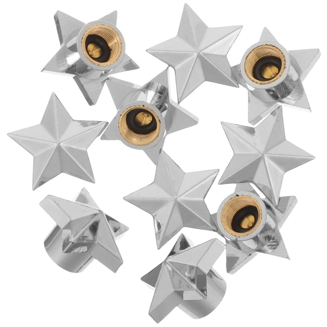 Miangastore 10pcs Tire Valve Cap Star Shape Valve Stem Cover Automotive Tire Valve Stem Cap Accessory