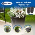 thumbnail image 2 of Suncast Sonora 18 Inch Resin Wicker Decorative Flower Planter, Brown (4 Pack), 2 of 12