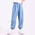 thumbnail image 4 of Favoffer Kids Tencel Jeans Loose Breathable Lightweight Solid Color Summer Mosquito Proof Cuffed Pants for 3-15Y Boys Girls Kids, 4 of 7