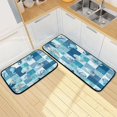 thumbnail image 7 of 2-Piece Kitchen Rugs Set Non-Slip Mats Carpet Floor for Kitchen, Bathroom (19.7"x27.6" & 19.7"x47.2") Blue Marine Life Patterns, 7 of 7