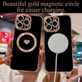 thumbnail image 5 of for iPhone 13 Pro Case Compatible with MagSafe, Luxury Love Heart Soft Phone Case, Full Camera Lens Protection Magnetic Case for iPhone 13 Pro for Women Girls (6.1") - Black, 5 of 12