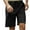 Black, variant on Akafmk Summer Mens Shorts Cotton Linen Casual Solid Color Shorts Loose Fitting Lightweight Elastic Waist Beach Shorts, Sizes S-5XL