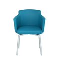 thumbnail image 4 of Milan Denise Turquoise Blue Faux Leather Club Arm Chair with Swivel (Set of 2), 4 of 12