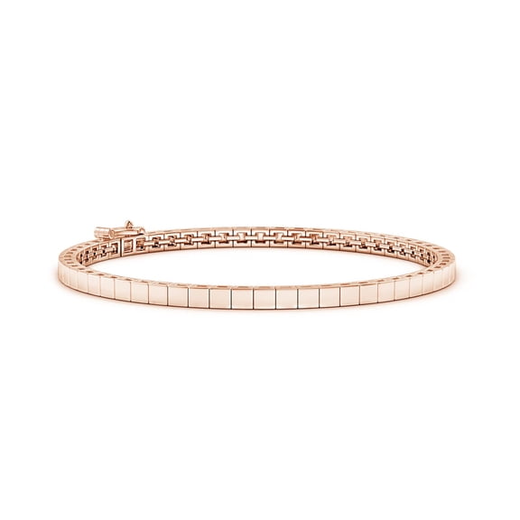 ANGARA Natural Classic Linked Square Bracelet in 14K Rose Gold for Women | Birthday, Anniversary, Jewelry Gift for Women