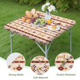 thumbnail image 4 of Stretch fit boho design table cover featuring floral motifs, ideal for 36x36 inch patio tables and dinettes, 4 of 6