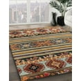 thumbnail image 3 of Ahgly Company Machine Washable Indoor Square Abstract Red Brown Area Rugs, 6' Square, 3 of 7