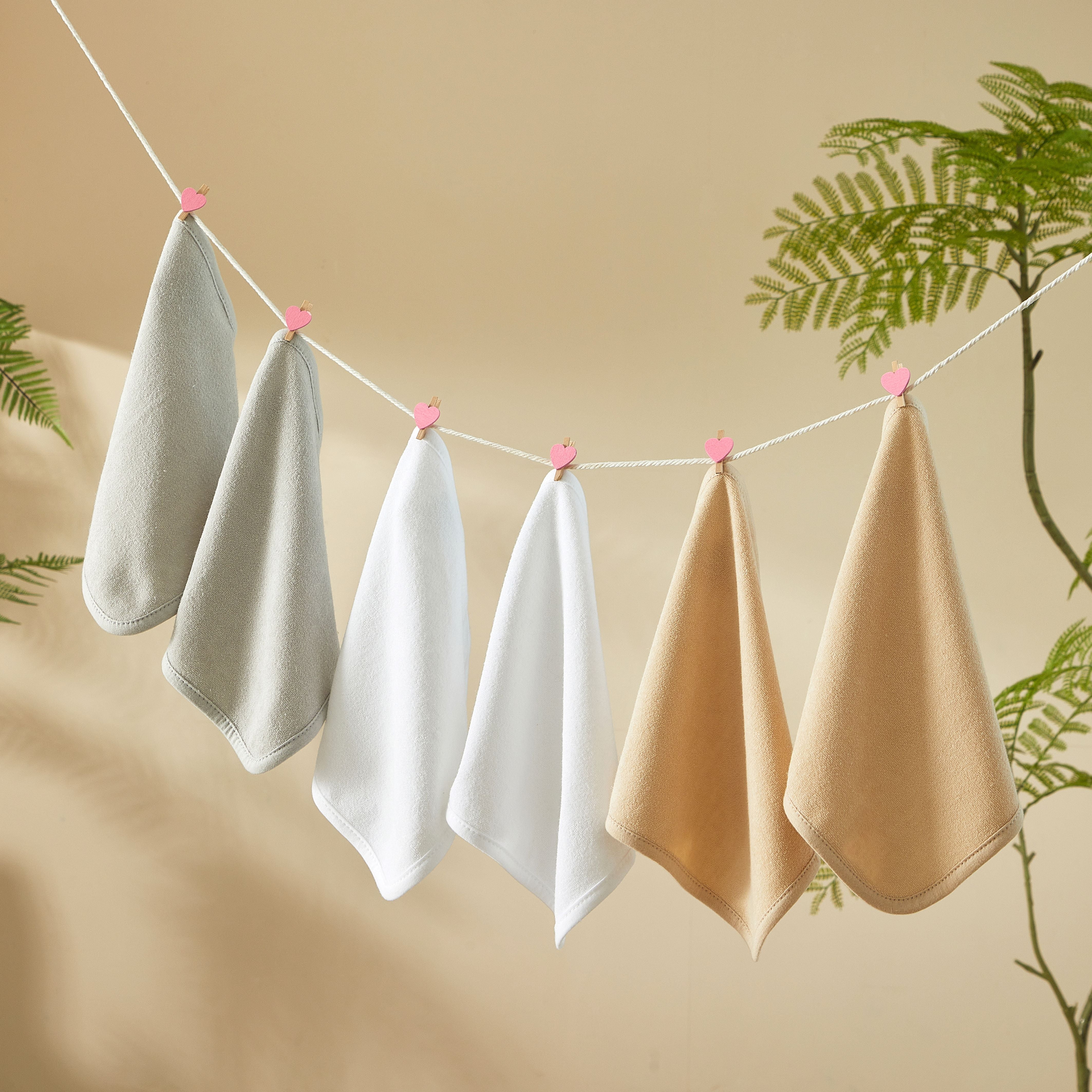 Parent's Choice 9"x9" Solid Washcloths, 6 Pack