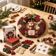thumbnail image 3 of 3D Christmas Fabric Wreath DIY Kit, DIY Patchwork Kit with Pattern and Supplies,Handmade Holiday Craft Decoration Set for Beginners Front Door, 3 of 7