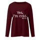thumbnail image 5 of ICHUANYI Clearance Womens Long Sleeve Letter Print Splicing Round Neck Pullover Shirt T-Shirt Tops(Wine, XL) ICHUANYI WER2023080912903, 5 of 6