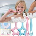 thumbnail image 2 of Cepillo de dientes en forma de U para niños,Cepillo de dientes de entrenamiento para bebés,Cepillo de dientes para bebés y niños pequeños con cabezal de cepillo en forma de U Cabezal de cepillo de si, 2 of 5