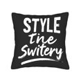 thumbnail image 4 of Set of 2 18x18in Throw Pillow Covers - Stylish Black Square Cushion Cases with Handwritten ' STYLE the Switery ' Design for Couch Bed Car Decor, 4 of 8