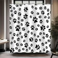 thumbnail image 3 of Dog Paw Shower Curtain Funny Pet Paw Print Cute Animal Dog Cat Footprint Black White Pattern Pet Lovers Kids Bathroom Decor Set with 12 Hooks 72×72 inches, 3 of 6