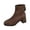 Coffee, variant on Women's Suede Boots Ankle Booties Chunky Mid Heel Solid Short Boots for Work Casual Fall Winter