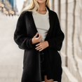 thumbnail image 5 of Vedolay Women's Cardigan Sweater Basic Crew Neck Long Sleeve Button Down Cardigan Black,L, 5 of 5