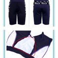 thumbnail image 3 of Alvivi 3Pcs Boys Rash Vest with Swing Trunks Hat Set Kids Long Sleeve Rashguard Swimsuit UPF 50+ Black 11-12, 3 of 4