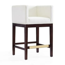 Manhattan Comfort Kingsley 26" Faux Leather Counter Stool in Ivory