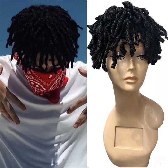 Easter Dreadlock Wig - Black Wig Dreadlocks Short Hair Hip Hop Over Top Reggaerocker Black High Temperature Wire Wig St. Patrick'S Day, Wedding, Season, Anniversary