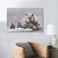 thumbnail image 5 of HFDF Grizzly Bear Wall Art : Grey Bear Mama and Cubs Pictures Woodland Animal Poster Snowy Winter Canvas Prints for Baby Kids Room Nursery Cabin ations Birthday Christmas Gift 10x8inch Framed, 5 of 7