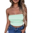 thumbnail image 2 of Nmnitkp Tube Tops for Women Show off your Figure Women's Crop Top High Cost Performance Tube Tops Sleeveless Stretchy Solid Strapless Stripe Printing Tube Top（Plus Size）, 2 of 4