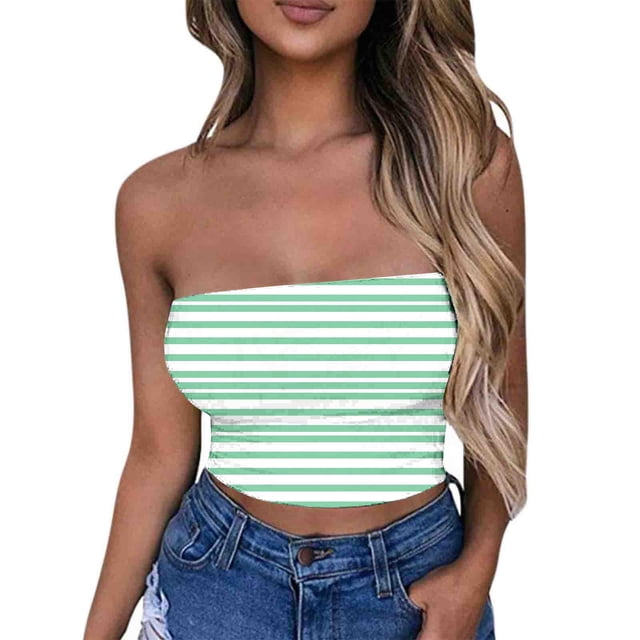 Tube Tops, Womens Printed Strapless Yoga Exercise Chest Wrap Pullover