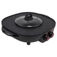 thumbnail image 1 of WEAVILUX Black Smokeless Hot Pot Cookware with Non Stick Coating Fast Heating Glass Lid for Home, 1 of 8