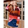 thumbnail image 3 of Fall Half Zipper Oversized Womens Sweaters Turtleneck Sweater Long Sleeve Tops, 3 of 7