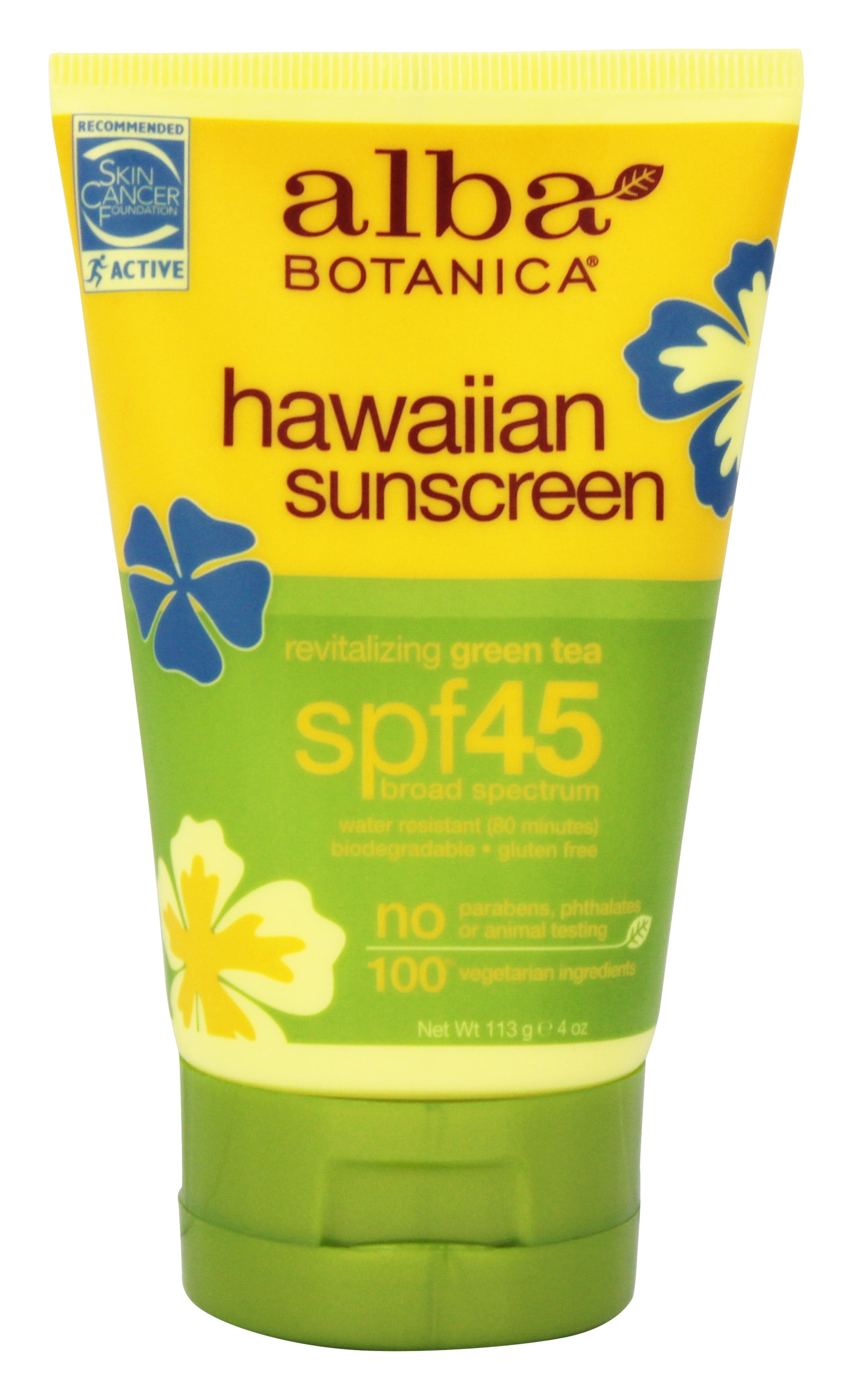 Alba Botanica Hawaiian Sunscreen Green Tea 45 SPF 4 oz. Walmart