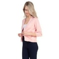 thumbnail image 2 of ShezPretty Women's Bolero 3/4 Sleeve Cropped Open Front Short Shrugs Cardigans Sweaters Jackets (Small, DUSTY PINK), 2 of 5